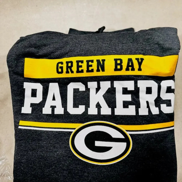 NEW Campus Colors Green Bay Packers Hoodie Sweatshirt Heather Gray Mens Large - Picture 2 of 3